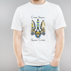 Slava Ukraine White V-Neck